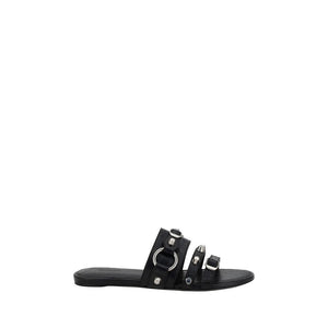 Schwarze Kalbsleder Bos Taurus Sandalen