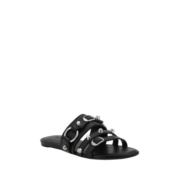 Schwarze Kalbsleder Bos Taurus Sandalen