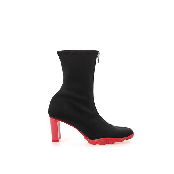 Schwarze Neopren-Stiefeletten