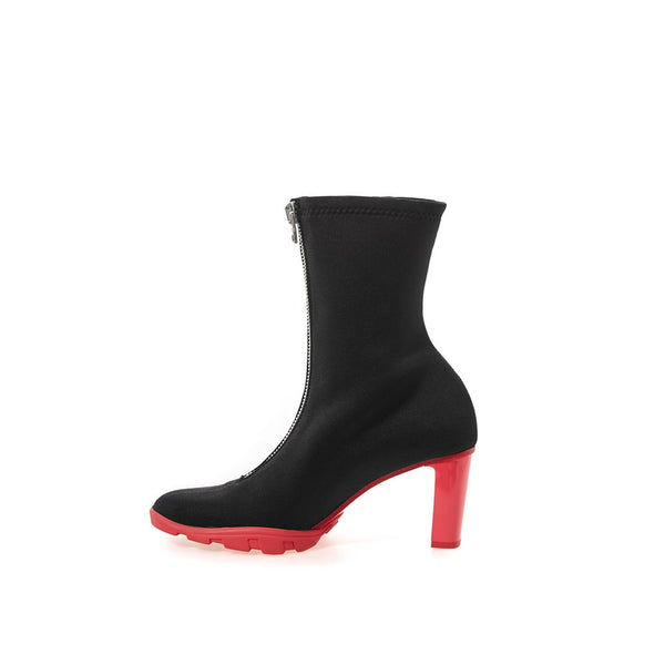 Schwarze Neopren-Stiefeletten