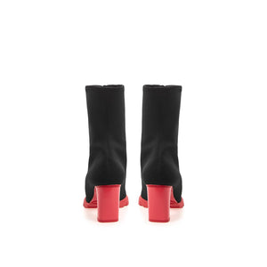 Schwarze Neopren-Stiefeletten