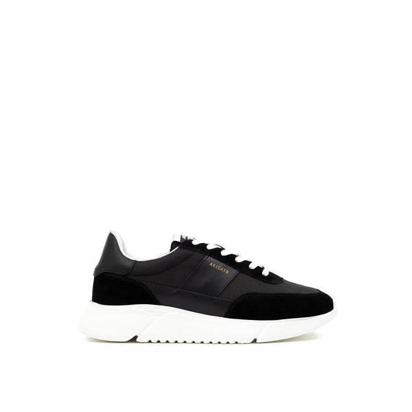 Schwarze und Weiße Stoff- und Leder-Sneaker