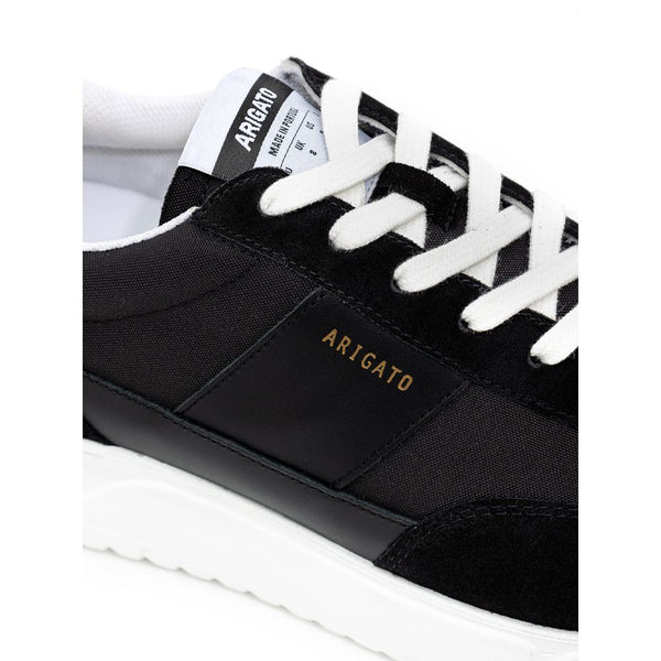 Schwarze und Weiße Stoff- und Leder-Sneaker