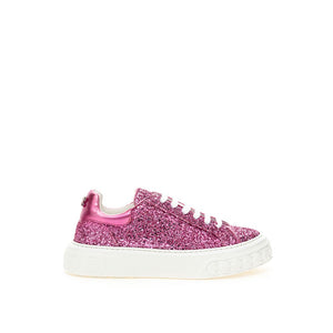 Fuchsia Elegance Leder Turnschuhe