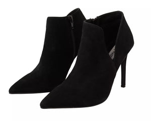 Schwarz Wildleder Leder Stiletto Heels Stiefel Schuhe