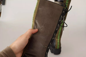 Schwarz Grün Hohe Kampfstiefel Schnürschuhe Militärschuhe