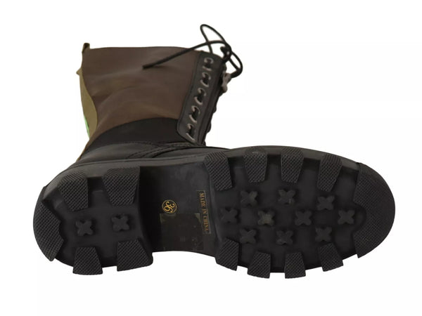 Schwarz Grün Hohe Kampfstiefel Schnürschuhe Militärschuhe