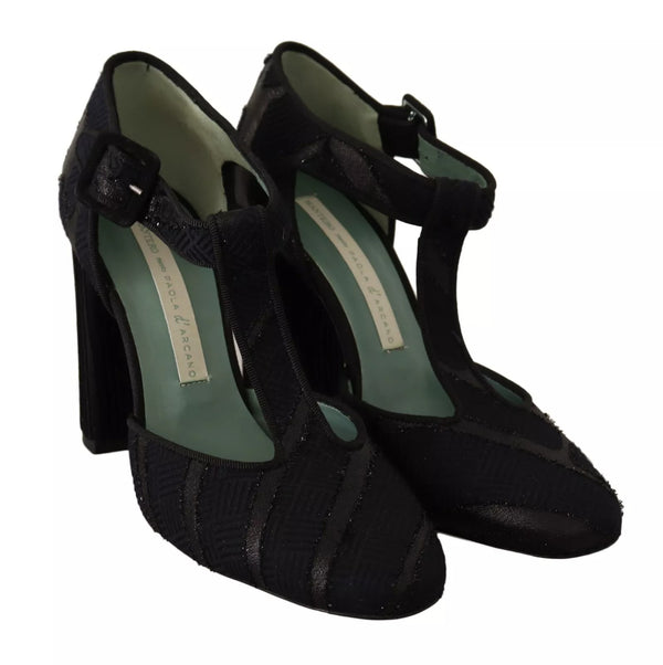 Schwarz Wildleder Leder Blockabsatz Sandalen Schuhe