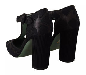 Schwarz Wildleder Leder Blockabsatz Sandalen Schuhe