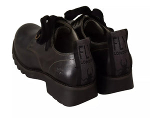 Schwarz Leder Low Top Lace Up Damen Oxford Schuhe