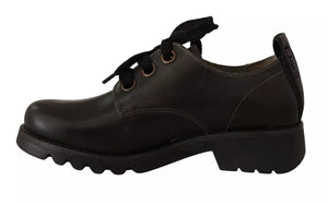 Schwarz Leder Low Top Lace Up Damen Oxford Schuhe