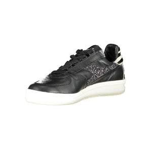 Schwarzes Leder Damen Sneaker