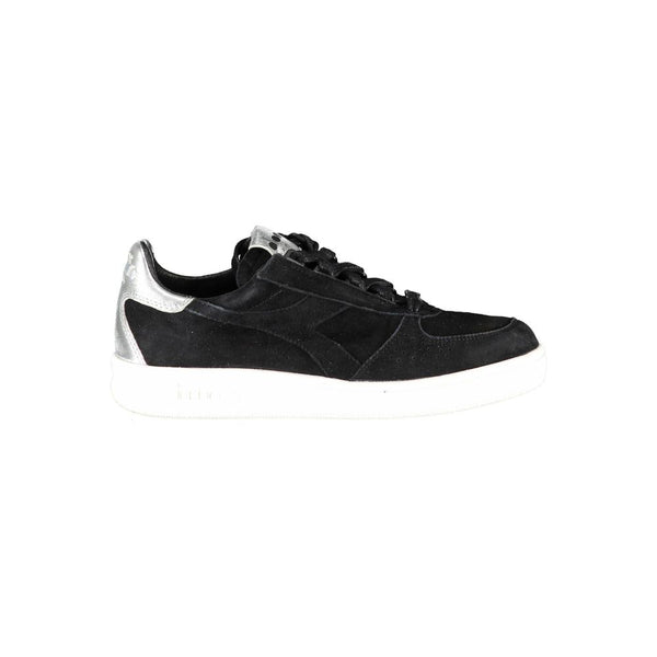Schwarzes Leder Damen Sneaker