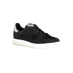 Schwarzes Leder Damen Sneaker