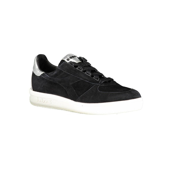 Schwarzes Leder Damen Sneaker