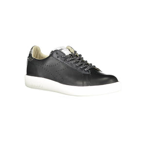 Schwarzes Leder Damen Sneaker