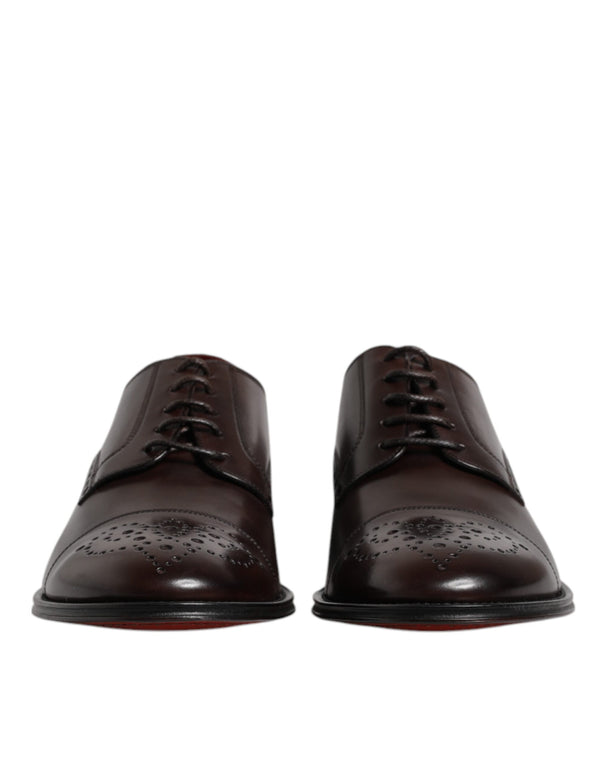 Maroon Kalbsleder Derby Herren Anzugschuhe