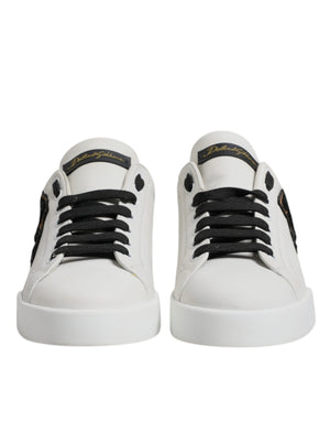 Weißes Leder DG Logo Low Top Sneakers Schuhe