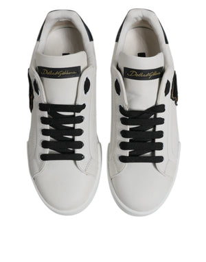 Weißes Leder DG Logo Low Top Sneakers Schuhe