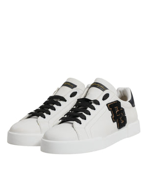 Weißes Leder DG Logo Low Top Sneakers Schuhe