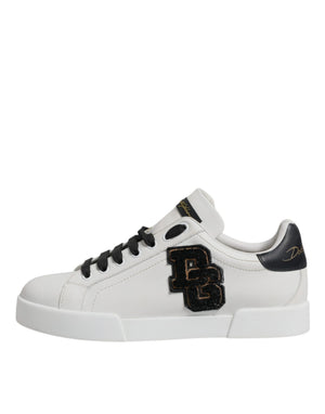 Weißes Leder DG Logo Low Top Sneakers Schuhe