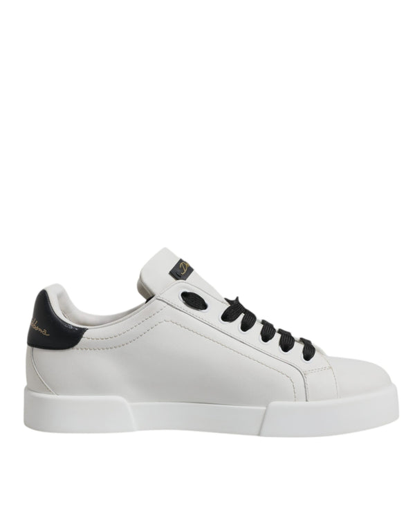 Weißes Leder DG Logo Low Top Sneakers Schuhe