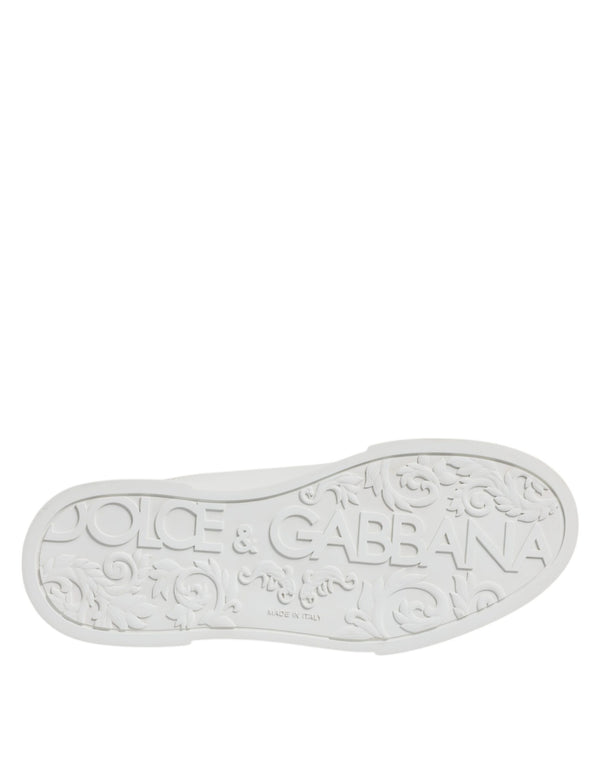 Weißes Leder DG Logo Low Top Sneakers Schuhe