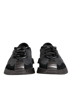 Schwarz Silber Logo Low Top Männer Turnschuhe Schuhe