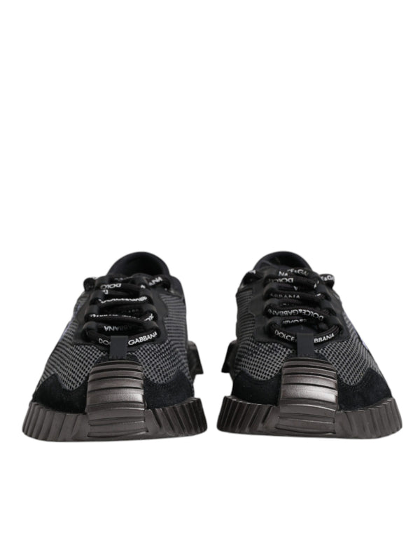 Schwarz Silber Logo Low Top Männer Turnschuhe Schuhe