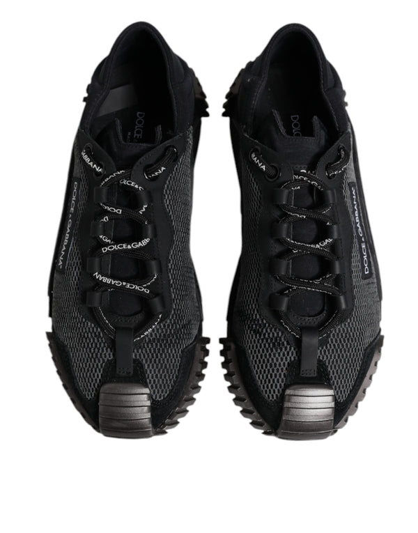 Schwarz Silber Logo Low Top Männer Turnschuhe Schuhe