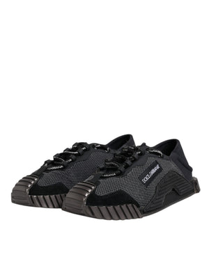 Schwarz Silber Logo Low Top Männer Turnschuhe Schuhe