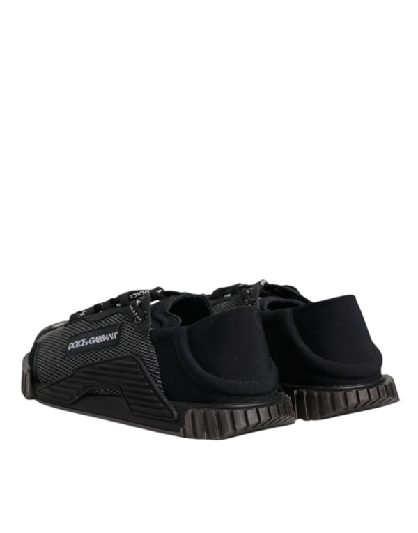 Schwarz Silber Logo Low Top Männer Turnschuhe Schuhe