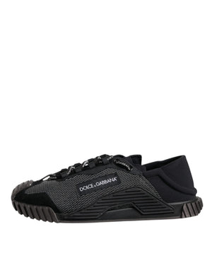 Schwarz Silber Logo Low Top Männer Turnschuhe Schuhe