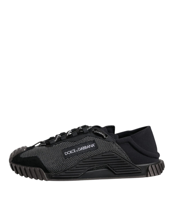Schwarz Silber Logo Low Top Männer Turnschuhe Schuhe