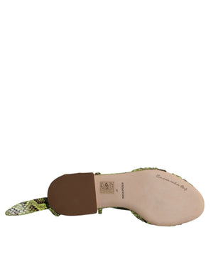 Grüne Animal Print Ankle Wrap Sandalen Schuhe