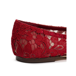 Rote Ballett-Flats aus Viskose