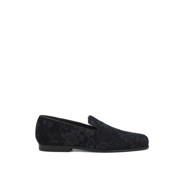 Elegante blaue Leder-Loafer zum Hineinschlüpfen