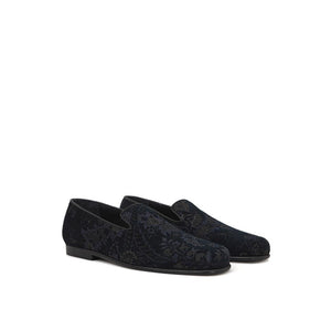 Elegante blaue Leder-Loafer zum Hineinschlüpfen