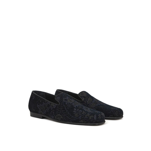 Elegante blaue Leder-Loafer zum Hineinschlüpfen