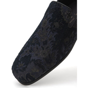Elegante blaue Leder-Loafer zum Hineinschlüpfen