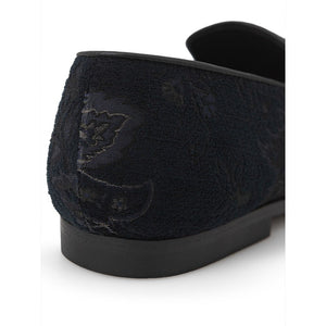 Elegante blaue Leder-Loafer zum Hineinschlüpfen