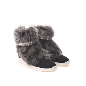 Klobige Neopren-Sneaker in Schwarz