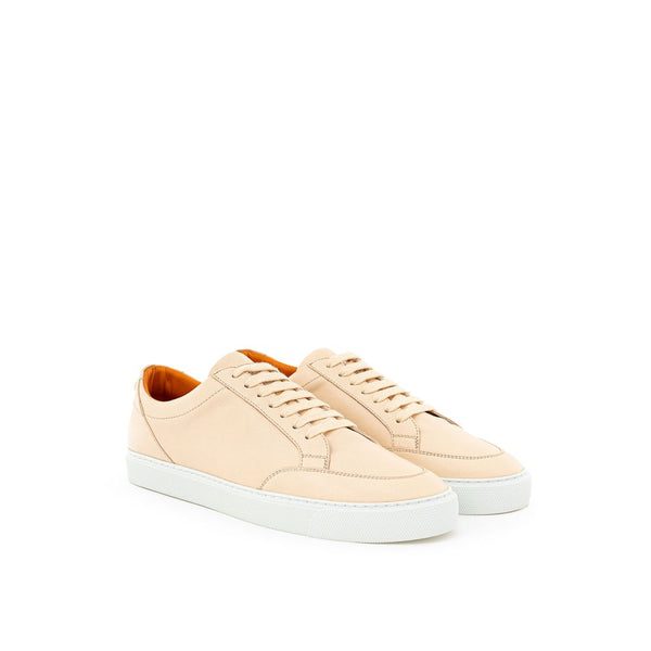 Rosa Leder-Sneaker mit niedrigem Schaft