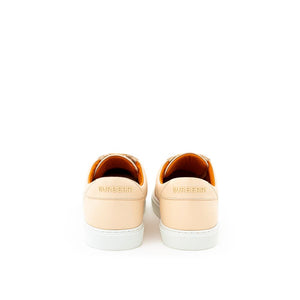 Rosa Leder-Sneaker mit niedrigem Schaft