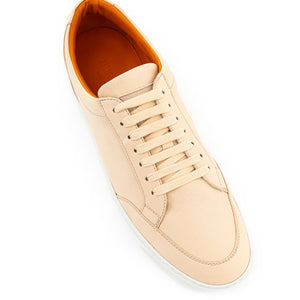 Rosa Leder-Sneaker mit niedrigem Schaft
