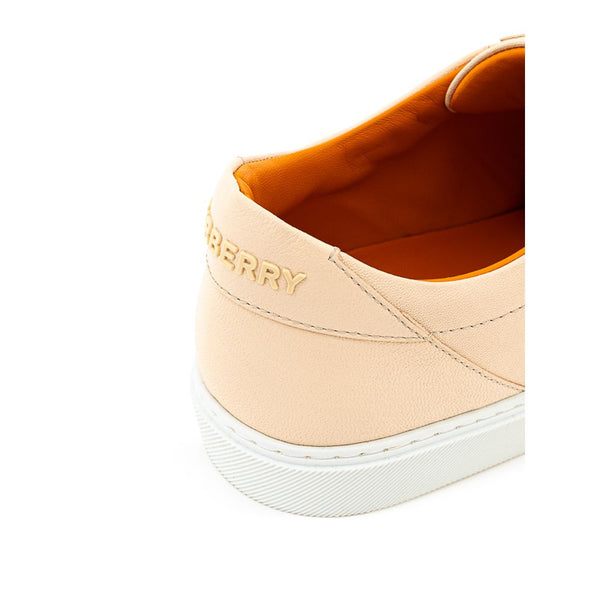 Rosa Leder-Sneaker mit niedrigem Schaft