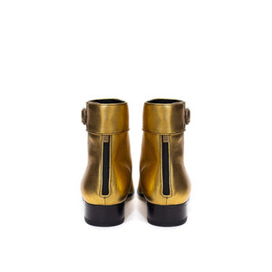Goldene Leder-Stiefeletten
