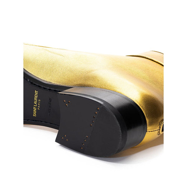 Goldene Leder-Stiefeletten