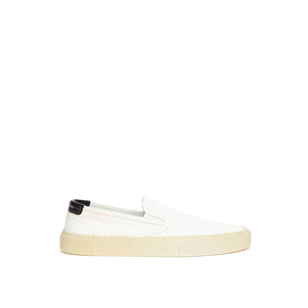 Weiße Low-Top Sneaker aus Baumwolle
