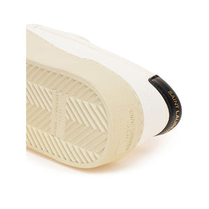 Weiße Low-Top Sneaker aus Baumwolle